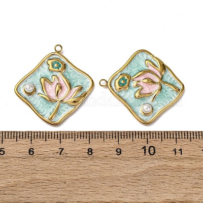 Подвески из нержавеющей стали 304 с эмалью STAS-P406-26D-G-1