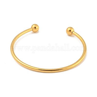 Ионное покрытие (ip) 304 нержавеющая сталь манжеты браслеты для женщин BJEW-M310-03G-1