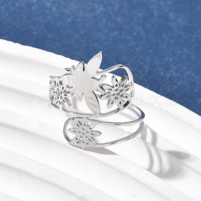 Регулируемые манжетные кольца из нержавеющей стали 304 RJEW-Z090-01P-1