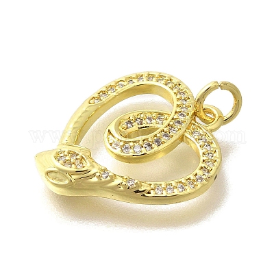 Латунные микропаве прозрачные подвески с фианитом KK-M297-32G-1