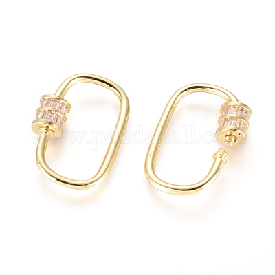 Латунь микропаве кубический цирконий винт карабин подвески с замком KK-I657-17G-1