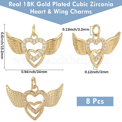 8шт латунные подвески с микропаве и кубическим цирконием KK-BBC0020-22-1