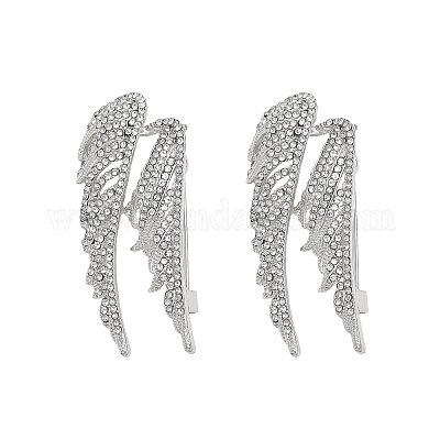 2 шт. булавка на лацкан в виде крыла со стразами JEWB-CA0001-30P-1