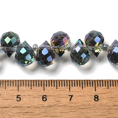 Стеклянные бусины с гальваническим покрытием  EGLA-D030-17U-1