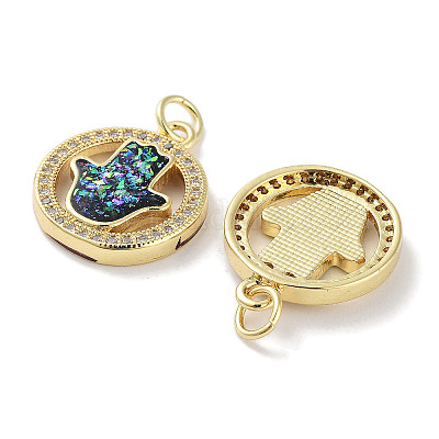 Латунные микропаве прозрачные подвески с фианитом KK-L213-039G-01-1