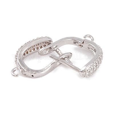 Фурнитура для сережек-обручов из латуни с фианитом KK-S374-04P-03-1