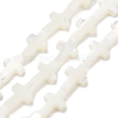 Нити бусин из натуральной белой ракушки SSHEL-F0812C-1