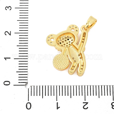 Латунные микропаве прозрачные подвески с фианитом KK-S507-02G-1