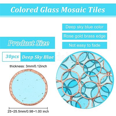 30 шт. цветной стеклянной мозаичной плитки DIY-OC0009-45F-1