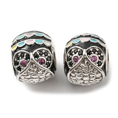 Реечное покрытие латунь микро паве кубический цирконий европейские бусины KK-M247-21P-1