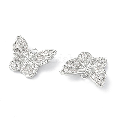 Латунные микропаве прозрачные подвески с фианитом KK-E068-VF249-1