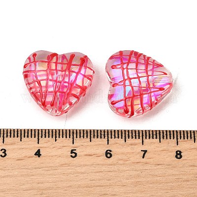 Прозрачные стеклянные эмалевые бусины GLAA-S388-01D-1