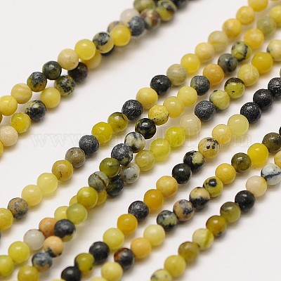 Wholesale Natural Gemstone Yellow Turquoise(Jasper) Round Beads Strands 