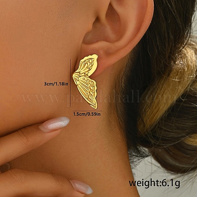 Élégantes boucles d'oreilles à tige en acier inoxydable 201&nbsp;OU6894-5-1