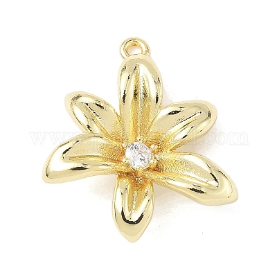 Латунные микропаве прозрачные подвески с фианитом KK-Z106-01G-04-1