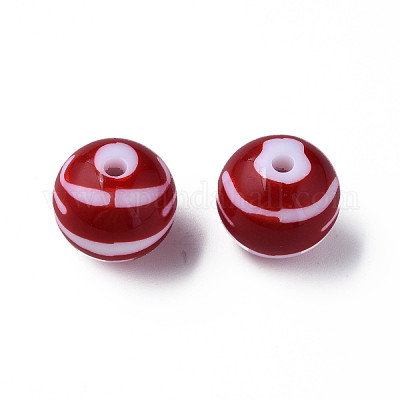 Непрозрачные полосатые акриловые бусины MACR-S373-27B-01-1