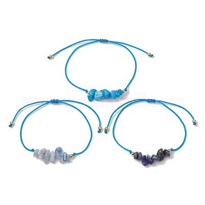 30шт 30 стиля браслетов из плетеных бусин из натуральных драгоценных камней BJEW-JB11146-1