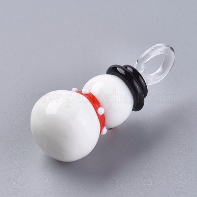 Рождество ручной работы Lampwork подвески LAMP-G141-03A-1