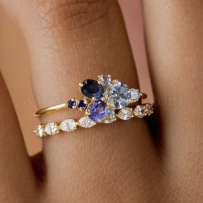 Модные s925 стерлингового серебра кубический цирконий стекируемые кольца женские украшения CU3205-3-1