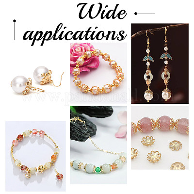 48 шт. 8 стиля латунных колпачков для бусин KK-AR0004-11-1