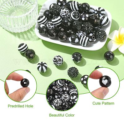 100 шт. Непрозрачные акриловые бусины&nbsp;OACR-CJ0002-50-1