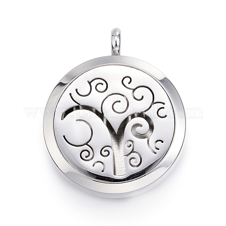 316 Stainless Steel Diffuser Locket Pendants STAS-P102-007A-1