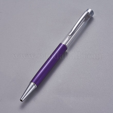 創造的な空のチューブボールペン  内側に黒のインクペンを詰め替えます  DIYキラキラエポキシ樹脂クリスタルボールペンハーバリウムペン作り用  銀  インディゴ  140x10mm X-AJEW-L076-A20-1