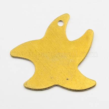 Brass Starfish Pendants KK-D355-C-NR-B-1