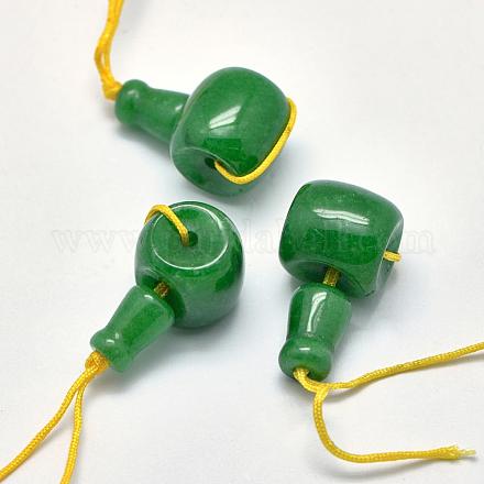 Perles gourde en jade naturel avec 3 trou G-K208-02-A-06-1