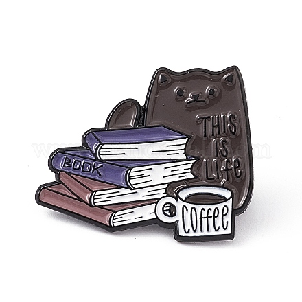 Este es el pin de esmalte de café del libro de la vida JEWB-A005-22-03-1