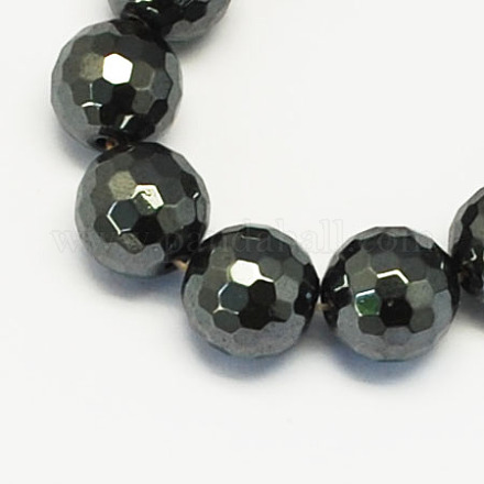 Chapelets de perles en hématite synthétique sans magnétiques X-G-S084-6mm-1
