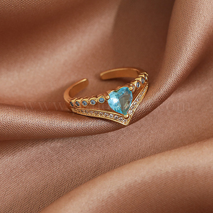 Регулируемые латунные открытые манжеты с микропаве из кубического циркония для женщин KU0823-10-1