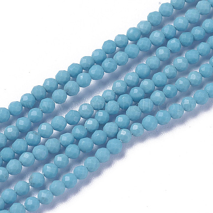 Synthetic Turquoise Beads Strands X-G-F596-39-3mm-1