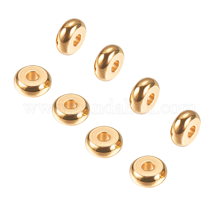 UNICRAFTALE about 50pcs 1mm Gold Rondelle Metal Beads Round Spacer Beads 5mm Diameter Stainless Steel Bead Loose Beads Metal Spacers for Jewelry Making Findings DIY STAS-UN0008-26G-1