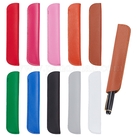 CHGCRAFT 10Pcs 10 Colors PU Leather Pen Case AJEW-CA0002-25-1