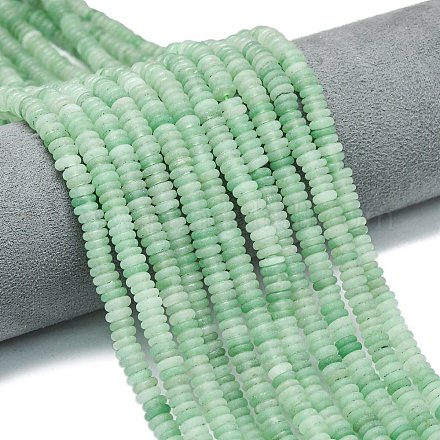 Нити бусин из натурального зеленого авантюрина с эффектом матирования G-K389-C31-01-1