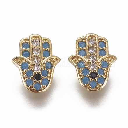 (Holiday Stock-Up Sale)Brass Micro Pave Cubic Zirconia Cabochons ZIRC-F103-27A-G-1