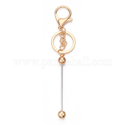 Porte-clés perlé barre en alliage pour la fabrication de bijoux bricolage artisanat KEYC-A011-01KCG-1