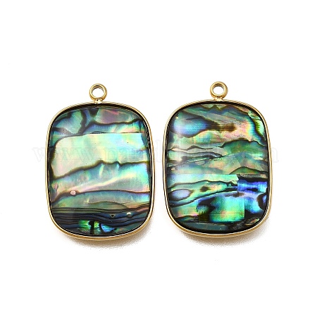 Подвески из натуральной ракушки пауа из нержавеющей стали 304 STAS-Z125-01I-G-1