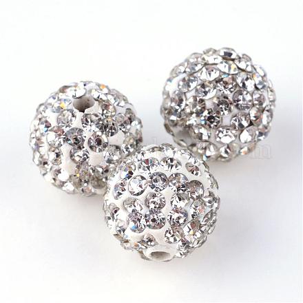 Polymer Clay Pave Rhinestone Beads RB-S034-10mm-01-1