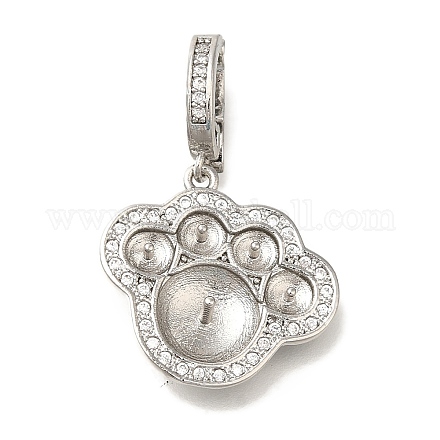 Латунные микро-паве прозрачные кубические цирконии европейские подвески-шармы KK-K388-55P-1