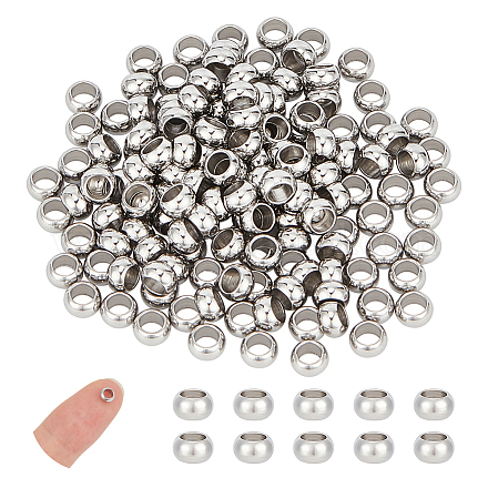 Unicraftale 200pcs 5mm rondelle perles d'espacement en acier inoxydable perles en vrac métal petit trou perles d'espacement surface lisse perles trouver pour le bricolage bracelet collier fabrication de bijoux artisanat STAS-UN0002-40A-P-1