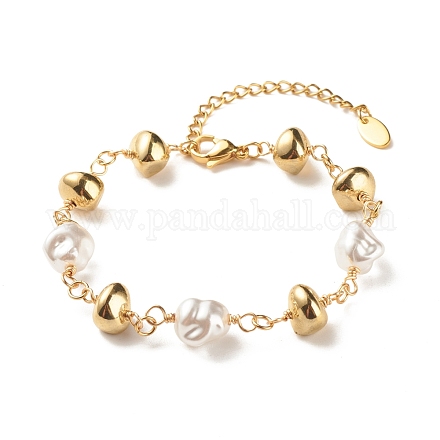 Braccialetto di perline di plastica perle e ccb di plastica per le donne BJEW-JB07959-1