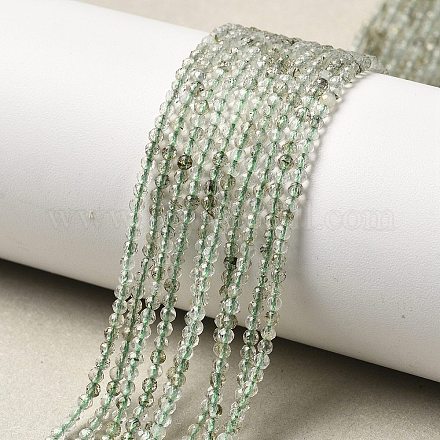 Нити бусин из натурального зеленого рутилированного кварца G-B145-A01-2mm-1