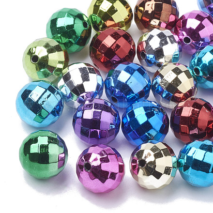 Perles acryliques plaquées par couleur PACR-R241-02-1