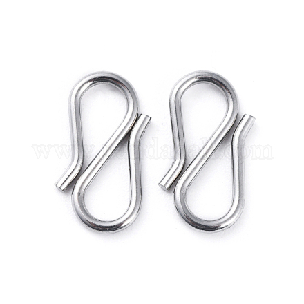304 Stainless Steel S Hook Clasps STAS-G199-01P-1