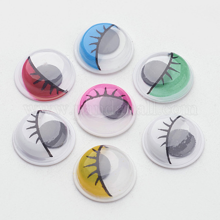 Wiggle plastique yeux écarquillés boutons bricolage accessoires artisanat scrapbooking jouets avec étiquette emplâtre sur le dos KY-S003B-12mm-M-1