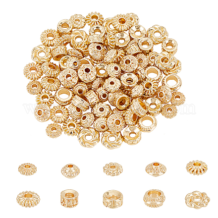 Benecreat 100 Stück 10 Stil echte 14 Karat vergoldete Perlen FIND-BC0003-82-1