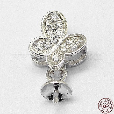 Rhodium Plated 925 Sterling Silver Pendant Bails STER-D029-42P-1
