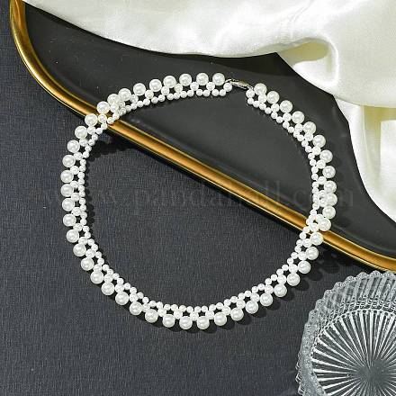 Ожерелья из бисера и жемчуга из АБС-пластика NJEW-JN05124-1